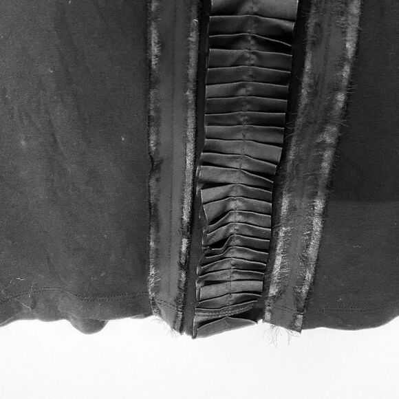 Tuxedo Eyelash Fringe Jersey Tank Top. Small. Goth - Picture 6 of 7